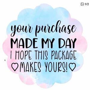 Blue and Pink Thank You Stickers